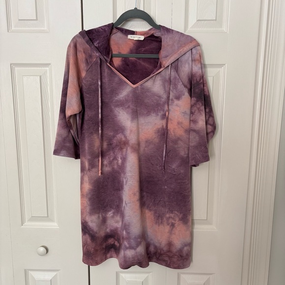 Tie-Dye Hooded Dress - Picture 1 of 5